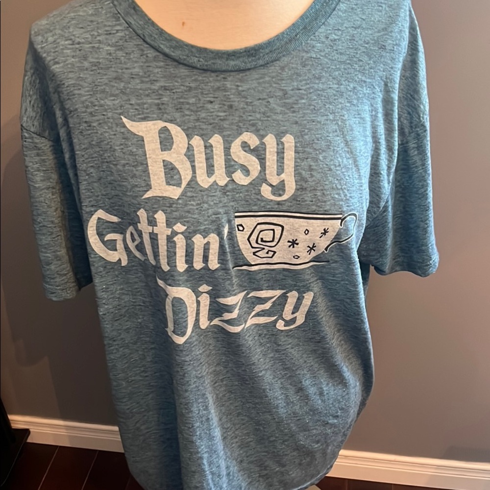 Disney Parks Alice Mad Tea Party Busy Gettin Dizzy T-shirt Adult Unisex Large